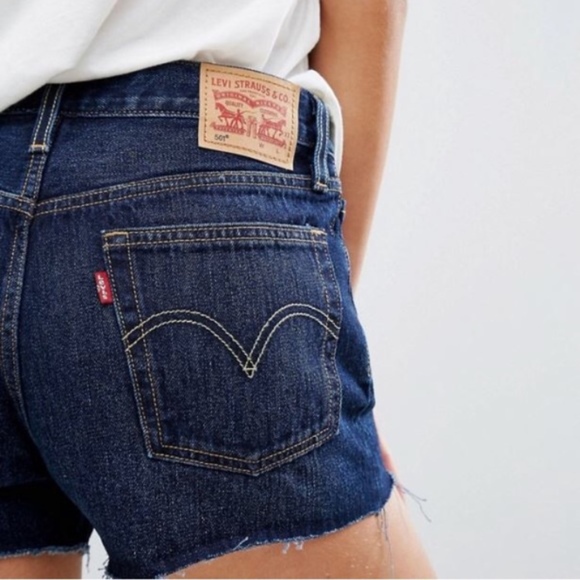 Levi's Pants - Levis 501 cut off jean shorts, Dark Denim- NWT